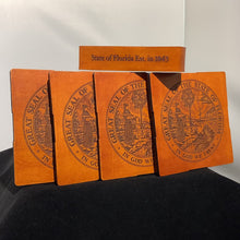 Load image into Gallery viewer, State Seal Leather Coaster Set

