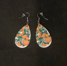 Load image into Gallery viewer, Orange Blossom Wood Earrings
