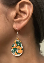 Load image into Gallery viewer, Orange Blossom Wood Earrings
