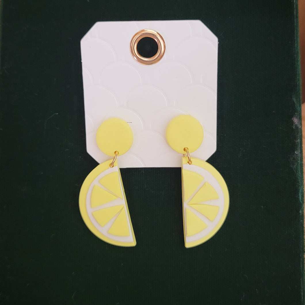 Clay Lemon Slice Earrings