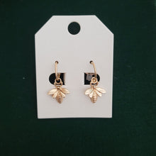 Load image into Gallery viewer, Bee Dangle Hoop Earrings
