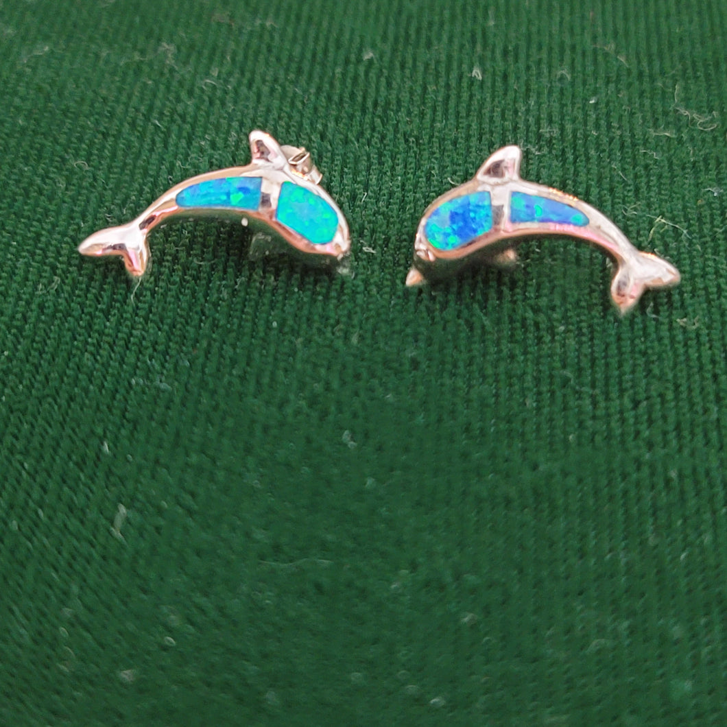 Earrings Dolphin Blue