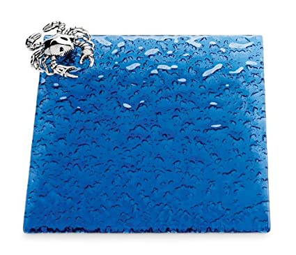 Cutting Board Crab Blue Square