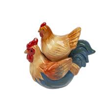 Salt and Pepper Rooster and Hen Set