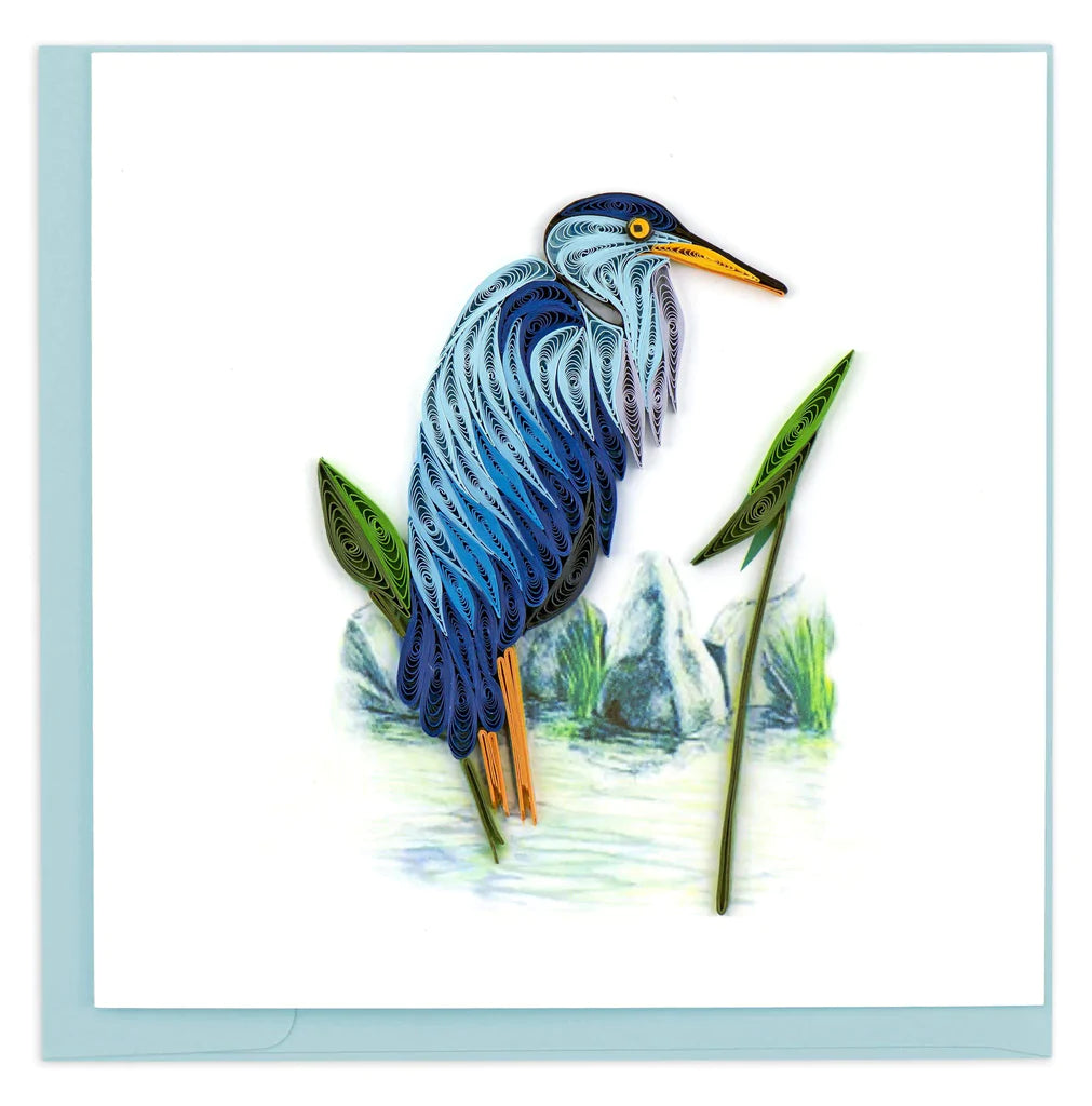 Notecard Quilling Blue Heron