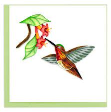 Notecard Quilling Rufous Hummingbird